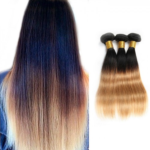 Two Tone Ombre Straight Indian Remy Hair