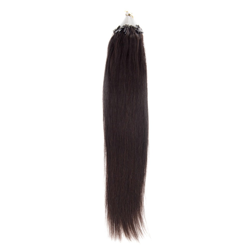 Straight Micro Loop Hair Extensions 1B Natural Black