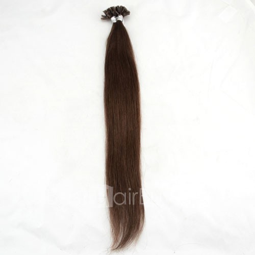 100s 05gs Straight Nailu Tip Remy Hair Extensions 4 Chocolate Brown
