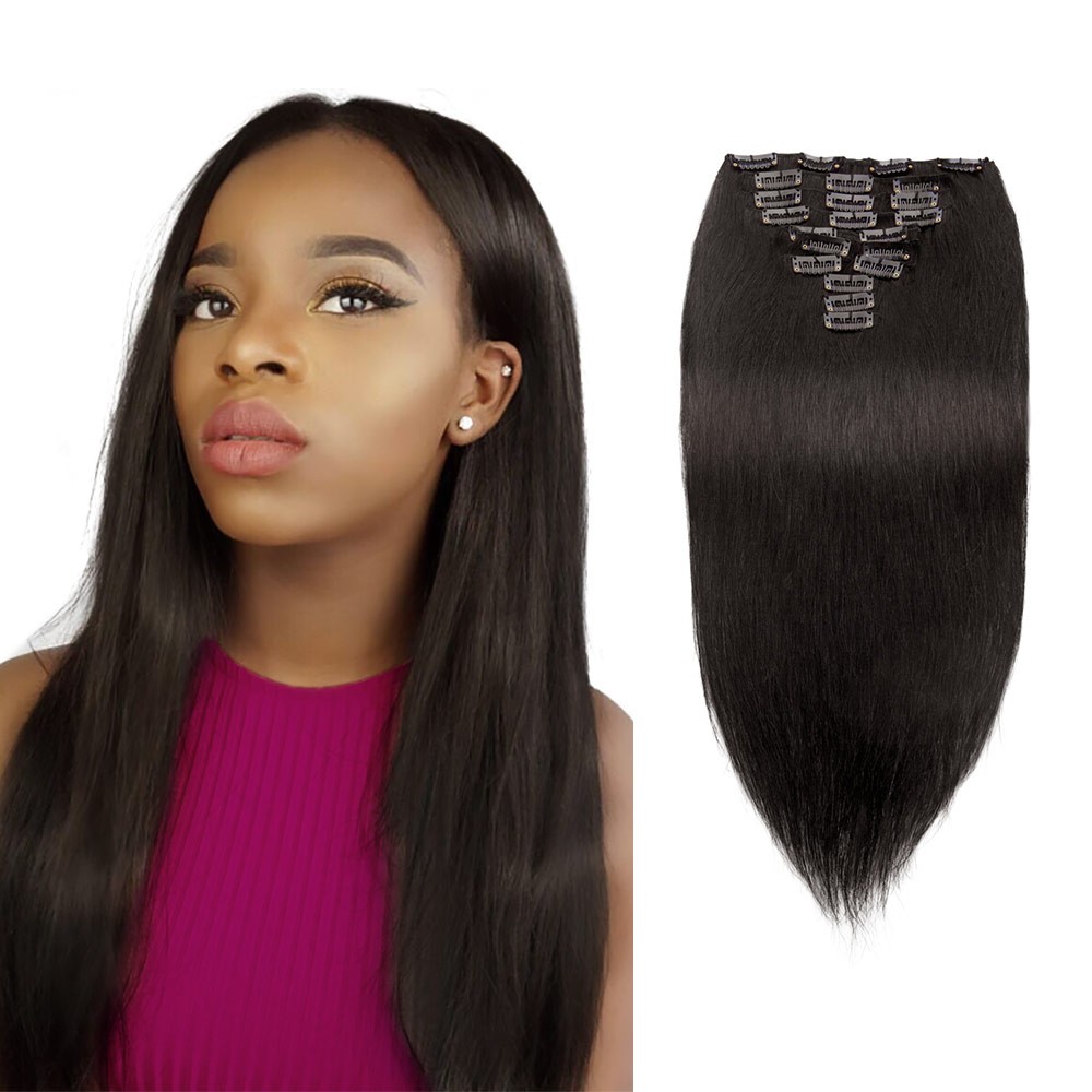 Virgin brazilian hair clip ins Clearance